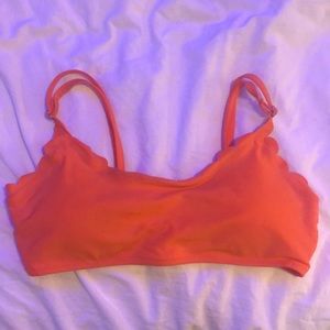 Orange scalloped bikini top